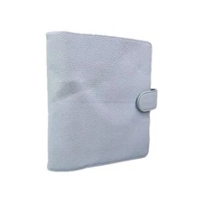 Print Pression Light Blue Leather Pocket 3 Ringed Planner Cover 9.5"×8"