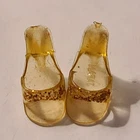Vintage Barbie #1645 Golden Glory Gold Glitter Clear Open Toe Shoes