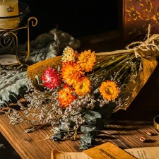 Dried Daisy Flower Bouquet with Eucalyptus, Babies Breath, Used for Home Farm...