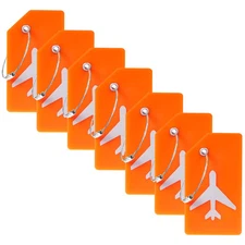 7 Pack Silicone Luggage Tag for Suitcases with Stainless Loop, TSA Approved, ...