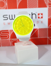 Nuevo Reloj Swatch Suizo Limitado LEMONEON Esfera Amarilla Neón Unisex SUOW165 41MM Raro