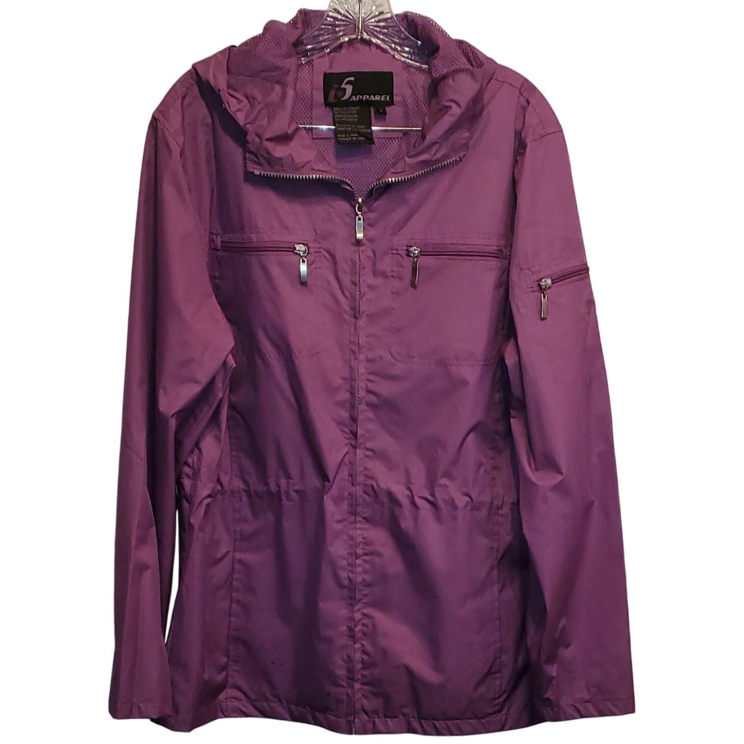 I5 Apparel Purple Hooded Coat Jacket Size Large