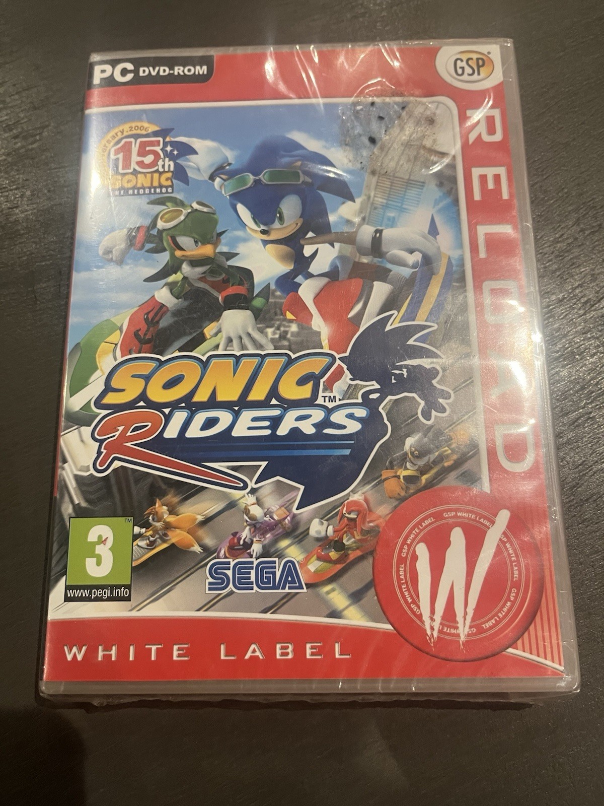 Sonic Riders PC DVD-ROM (2006) SEGA GSP White Label 15th Anniversary New Sealed