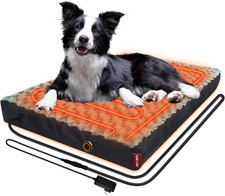 Upgraded Heated Dog Bed with Enlarged Heating Area, 12V Safe Voltage Arthritis O