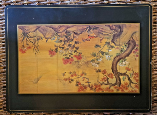 Vintage Pimpernel Acrylic Cork Back Placemats Set of 4 Asian Floral Birds UK