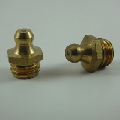 1/8-28 BSP Brass Straight British Grease Zerk Nipple Fitting 1 pc