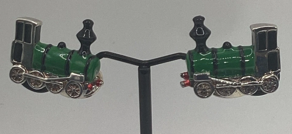 Deakin& Francis Sterling Silver Enamel Steam Train Cuff links - Image 2 of 4