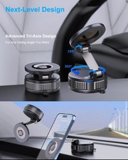 Magnetic Car Phone Holder 360  Rotation Tri-Axis Mount Dashboard Stand for phone