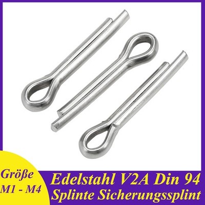 Edelstahl V2A Din 94 Splinte Sicherungssplint Bolzensicherung M1.0 M1.5 - M4