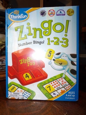 Think Fun Zingo 1-2-3 Number Bingo Game ages 4 and up 2 to 6 players