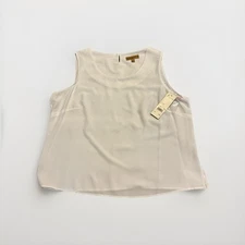 Notations Women Cream White Dress Tank Top XL Sleeveless Jersey Blouse BRAND NEW