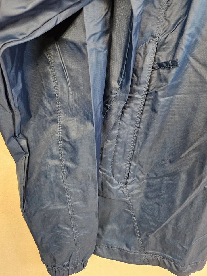 EMS Eastern Mountain Sports Windbreaker Mens L Blue Hooded Packable Zip Jacket - Image 4 of 4