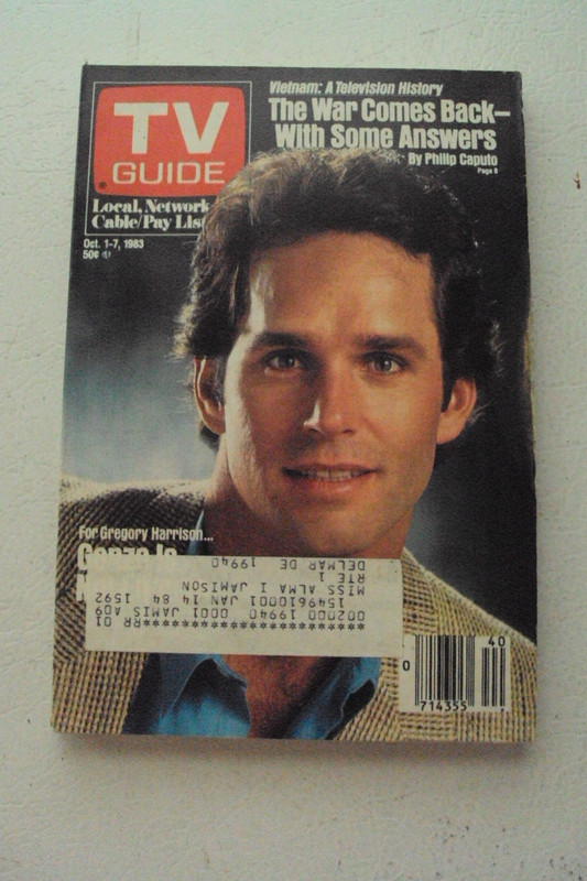 TV Guide, Oct. 1983, Gregory Harrison, Trapper John, M.D. has label