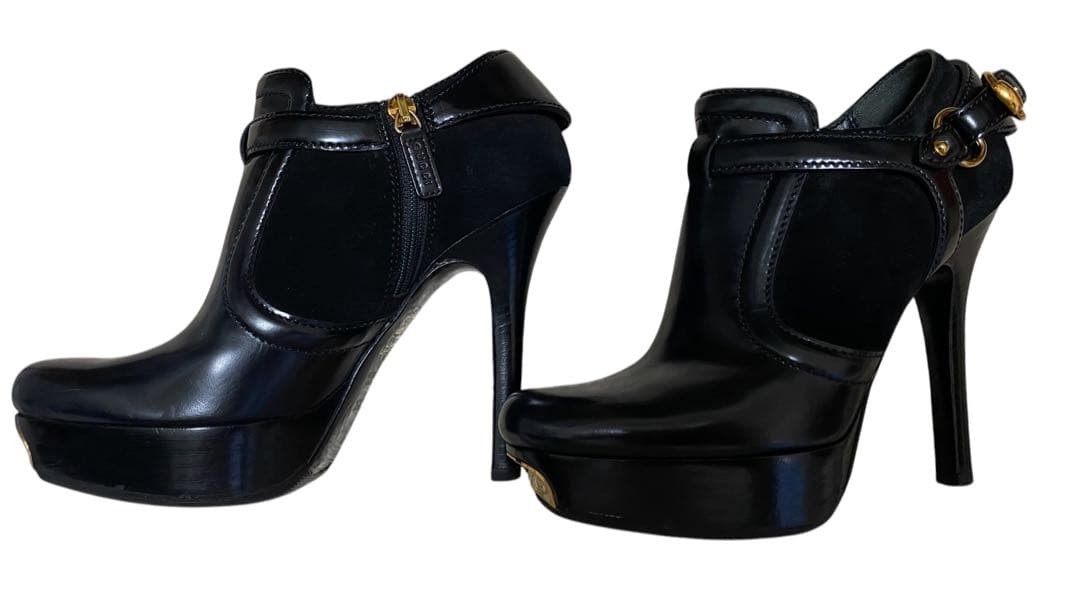 GUCCI Bootie Boots Shoes EU 35.5 US 5.5 Leather Black Authentic thumbnail 18