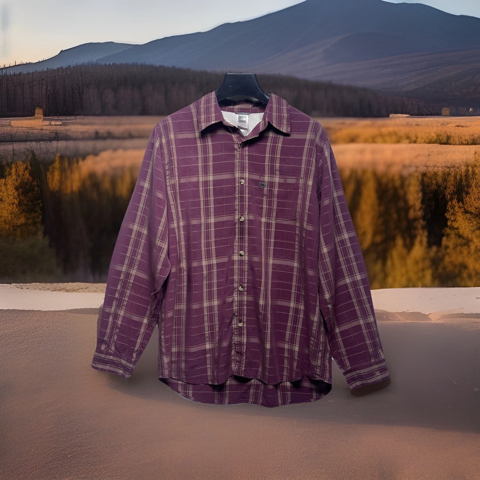 The North Face Men's Long Sleeve Plaid Outdoor Shirt Size L Button Up