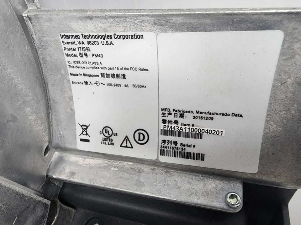 Intermec PM43 Honeywell Industrial Thermal Label Printer PM43A11000000201 - Image 3 of 4