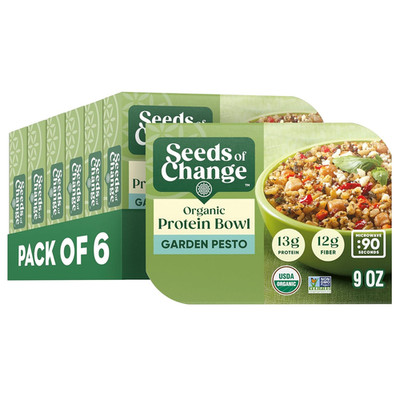 Organic High Protein Bowl Garden Pesto, Prepared Entrée, Microwave in 90 Seconds