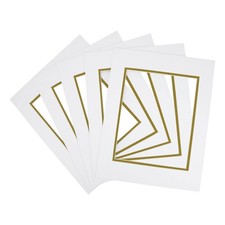 Golden State Art 11x14 Double Mat for 8x10 Photos Frame Acid-Free 5-Pack