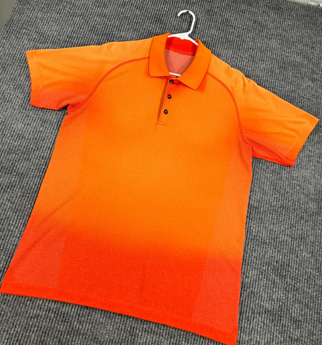 Lululemon Polo Shirt Mens Large Orange Red Short Sleeve Casual Golf Outdoor - Picture 1 of 15
