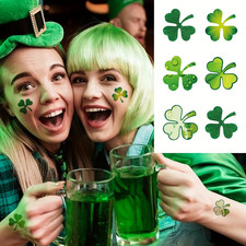 Shamrock Temporary Tattoos Waterproof  Long-Lasting Face Arm And Hand Sticker