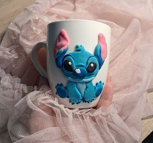 Wyjątkowy, ręcznie zdobiony kubek z postacią Stitch, urodziny, prezent