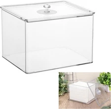 Rainmae Disposable Face Towel Holder with Lids, Transparent 