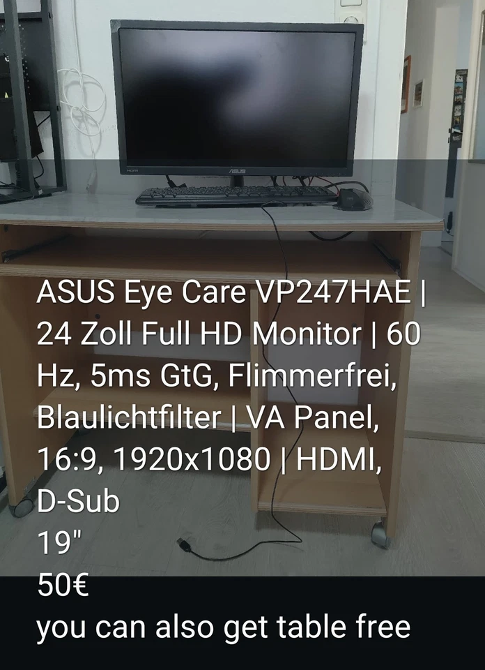 ASUS 24 Zoll Full HD Monitor 16:9, 1920x1080 | HDMI50€ No Return No Guarantee - Bild 2 von 3