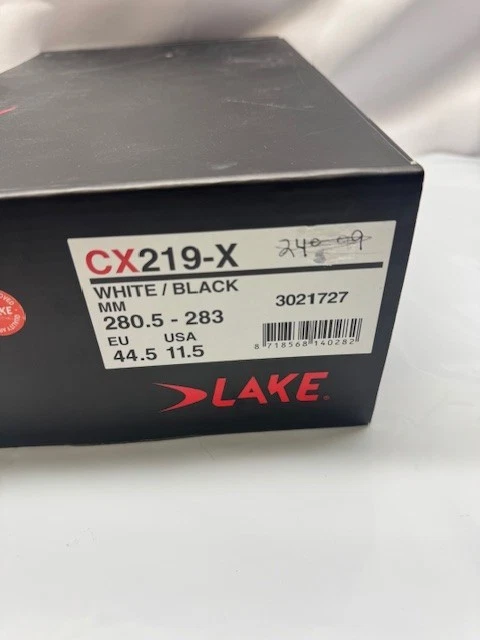 Zapato de fibra de carbono Lake CX219-X - blanco negro - talla 11,5 * nuevo - sin etiquetas Foto 2 de 4