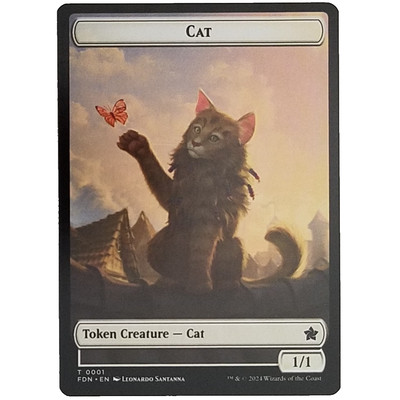 x1 Cat/Cat Double Sided Token 0001/0002 MTG FDN M/NM Foundations