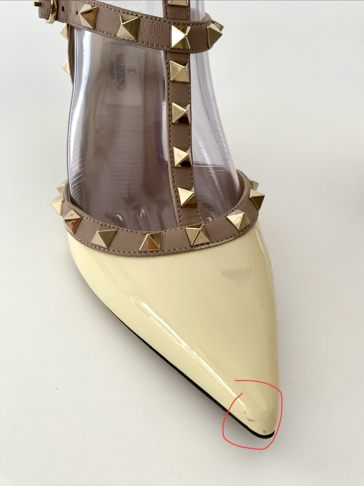 Valentino Rockstud Caged 65 Patent Ankle Strap Pump Women's  36.5 thumbnail 6