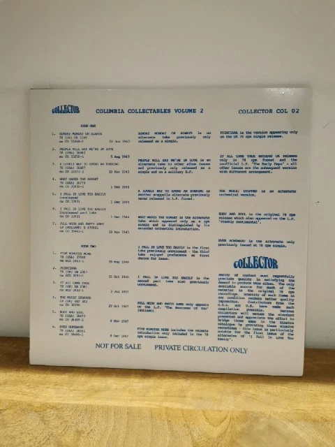 Frank Sinatra - Columbia Collectables Volume 2. Very Rare Vinyl LP - Image 2 of 3