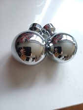 Dunelm Curtain Pole Finials Ends for 28mm Diameter Poles Chrome Metal Pack of 2