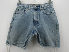 VINTAGE Gap Shorts Women 8 Blue Loose Fit Hand Cut-Off Distressed Denim 90s