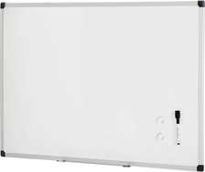 Magnetic Dry Erase Whiteboard, 36"W X 24"H, Aluminum Frame, Silver/White, Easy t