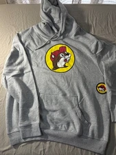 New Buc-ees Hoodie Sweatshirt Unisex ALL SIZES Grey Beaver Logo Bucees Buc-ee's