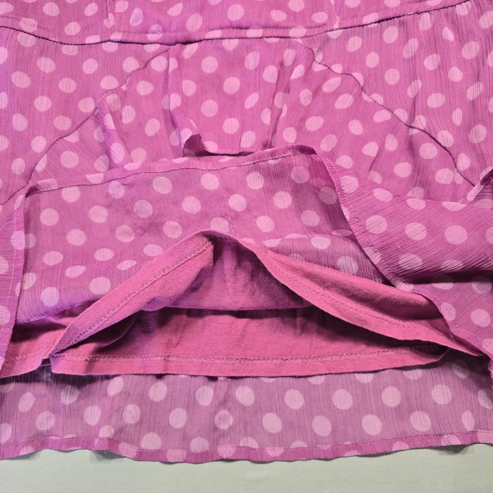 Camiseta sin mangas American Eagle púrpura preppy lunares volantes tiras para mujer talla M Foto 3 de 4