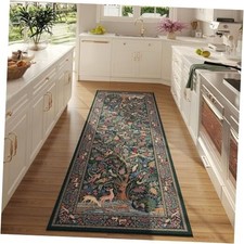  Runner Rug Vibrant Tree of Life-Patterned Vintage Kitchen Rugs Non Slip 