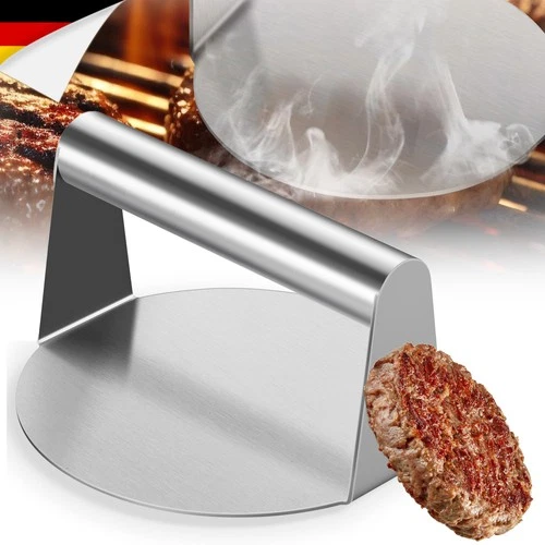 Burgerpresse, Hamburgerpresse für Patties, Smash-Burger, Edelstahl Fleischpresse