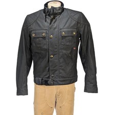 Giacca Moto Belstaff Crosby Cotone Cerato Nera D3O Armor Tg M Nuova con etichette