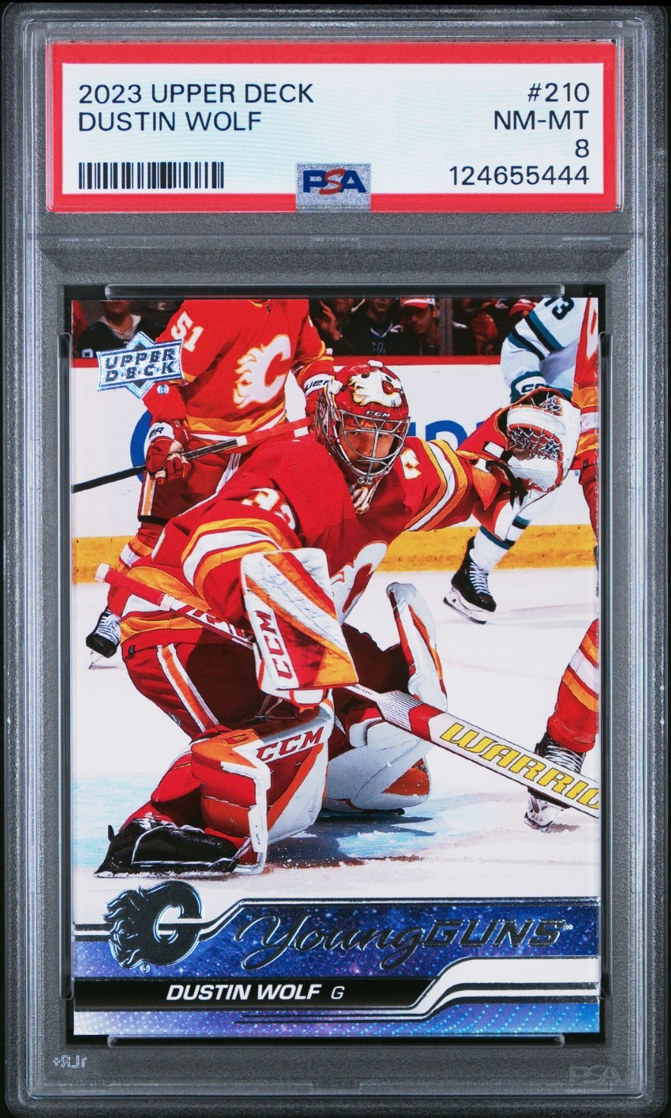 2023-24 Upper Deck Series 1 Hockey Young Guns #210 DUSTIN WOLF PSA 8 - 124655444