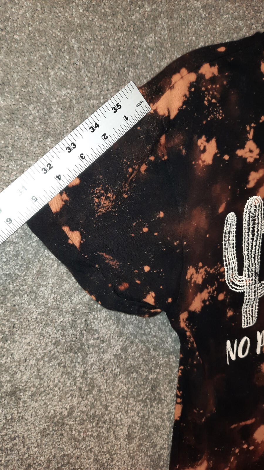 Dirtee Laundry Women's Crop Shirt Black Bleach Dye "NoPricks Allowed" S Preowned