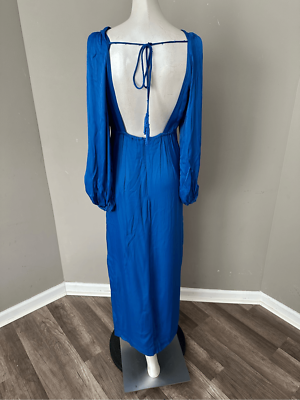 Farm Rio Women's Open-Back Midi-Dress - Blue - Size Xs