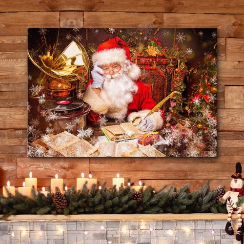 24"x36" - Canvas Print Wall Art - Merry Christmas Santa Claus Home Decor - Picture 3 of 32