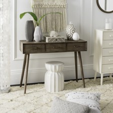 SAFAVIEH Albus 3-Drawer Console Table | Chocolate |