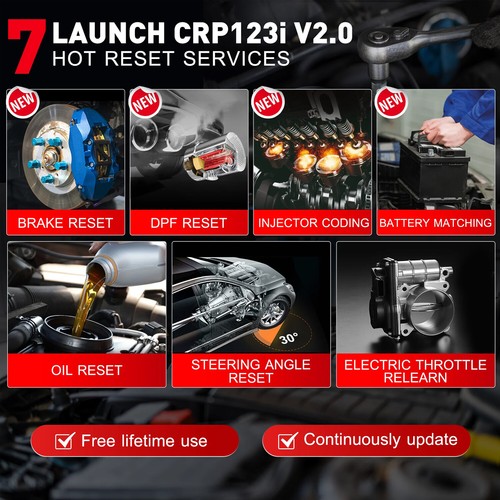 Dispositivo de diagnóstico profesional LAUNCH CRP123i V2.0 automóvil OBD2 escáner 7 servicios 4 sistema DPF - Imagen 4 de 12