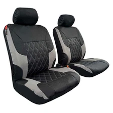For Nissan Murano Car Seat Covers Waterproof Canvas Gray Black Diamond Pattern