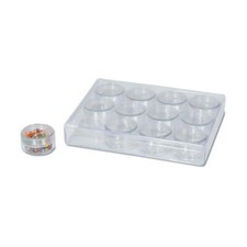 Bead Organizer with 12 Round Containers  26 Pieces