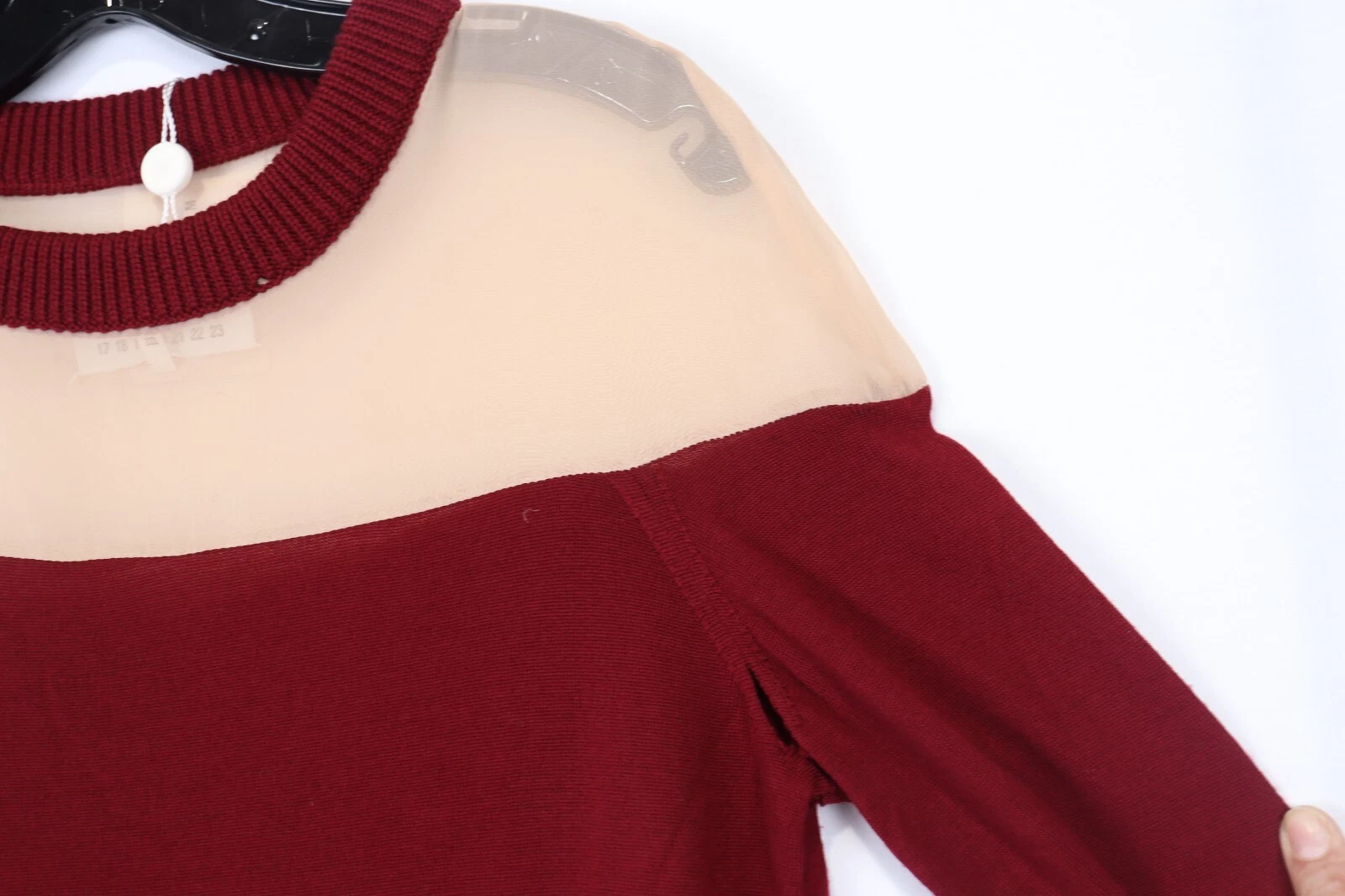 Maison Margiela o1rshd10124 Camicia lunga donna abito in Borgogna Nuova con etichette M