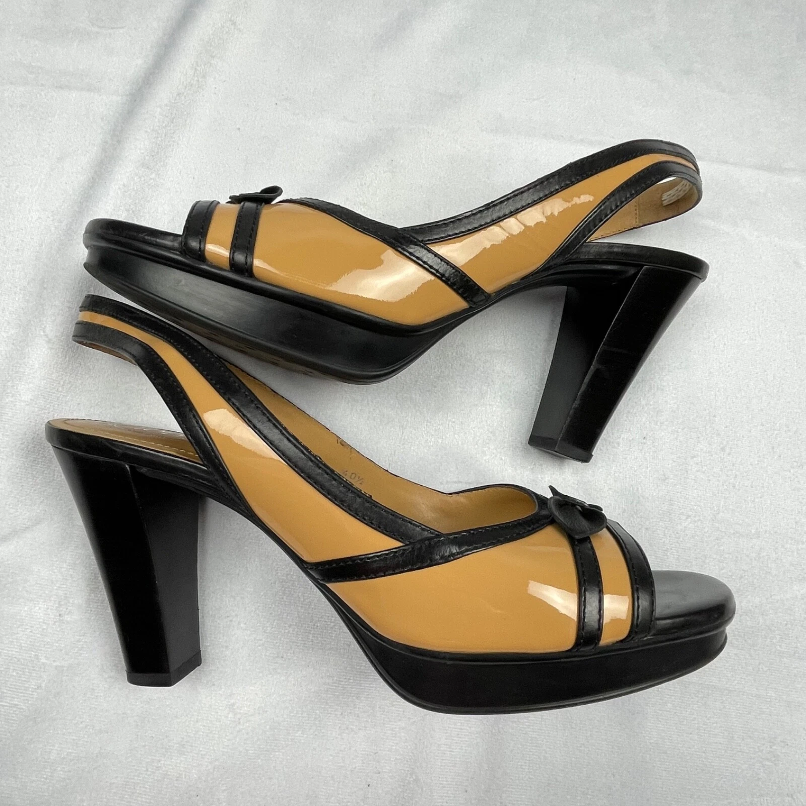 TOD’s scarpe sandali slingback pelle beige nero plateau numero 40 5