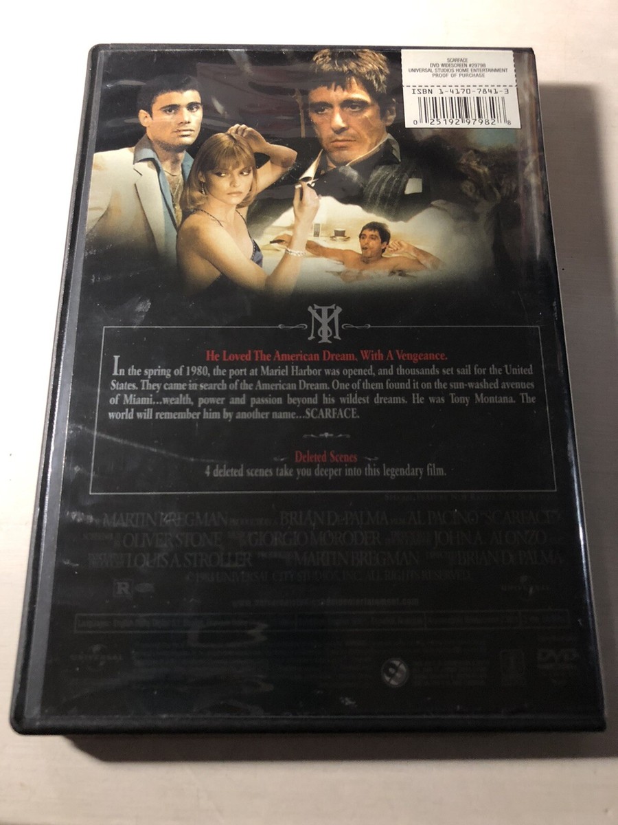 Scarface (1983) DVD Al Pacino as Tony Montana Crime Drama